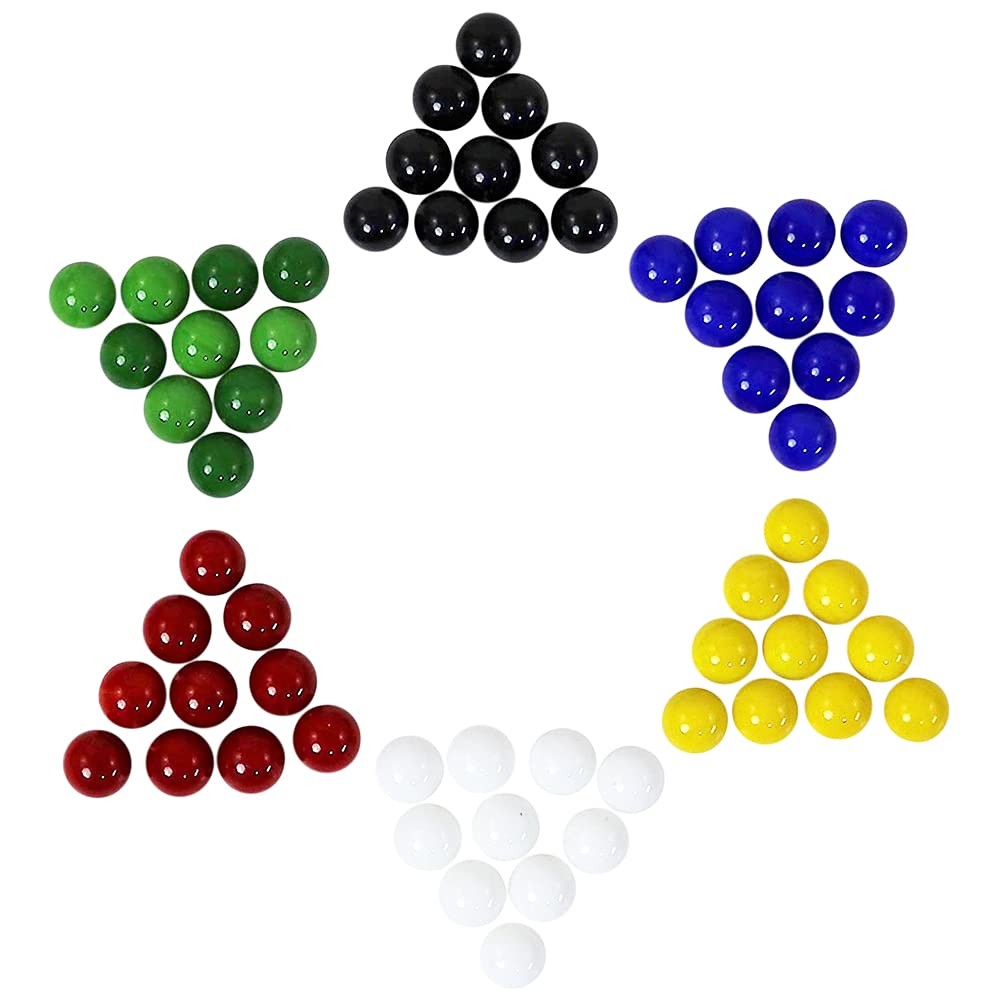Mega Game Replacment Marbles 14mm -Solid Glass-60 Pieces – Chinese Checkers, Cra