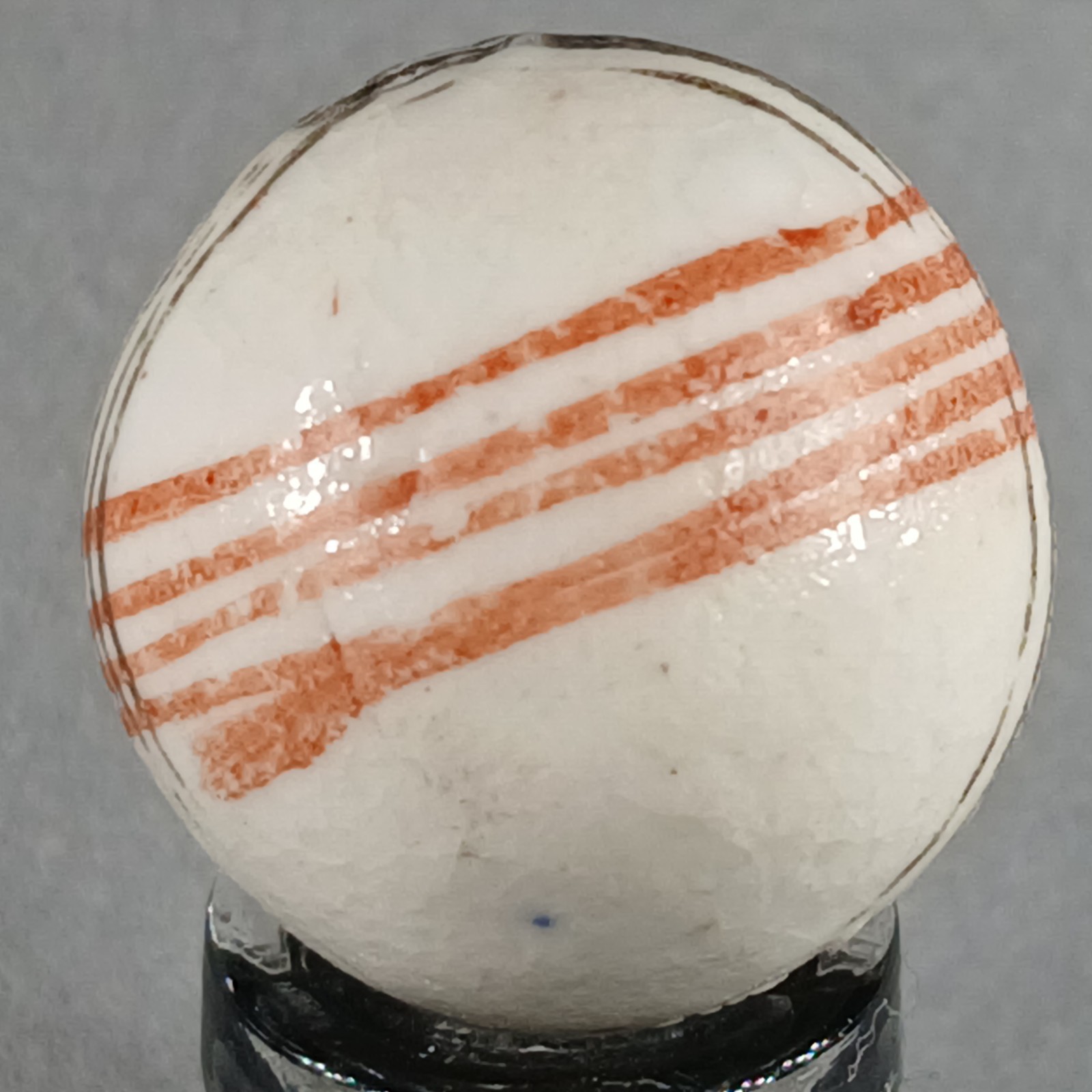 Vintage German Handmade China Glazed Lined Marble .67 Inches NM Condition