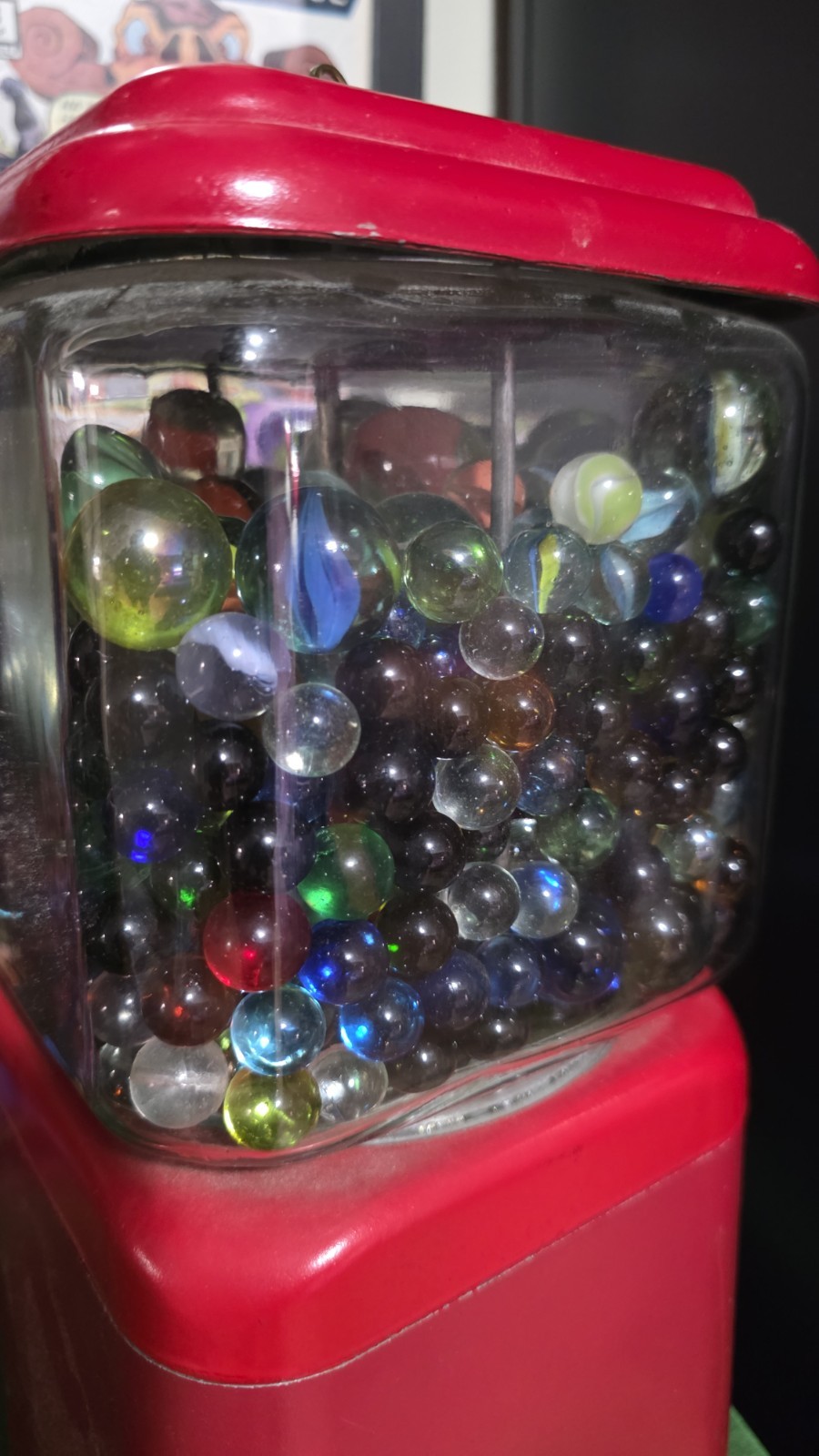 Etched Champion Marbles Vintage Gumball Machine Clear Glass