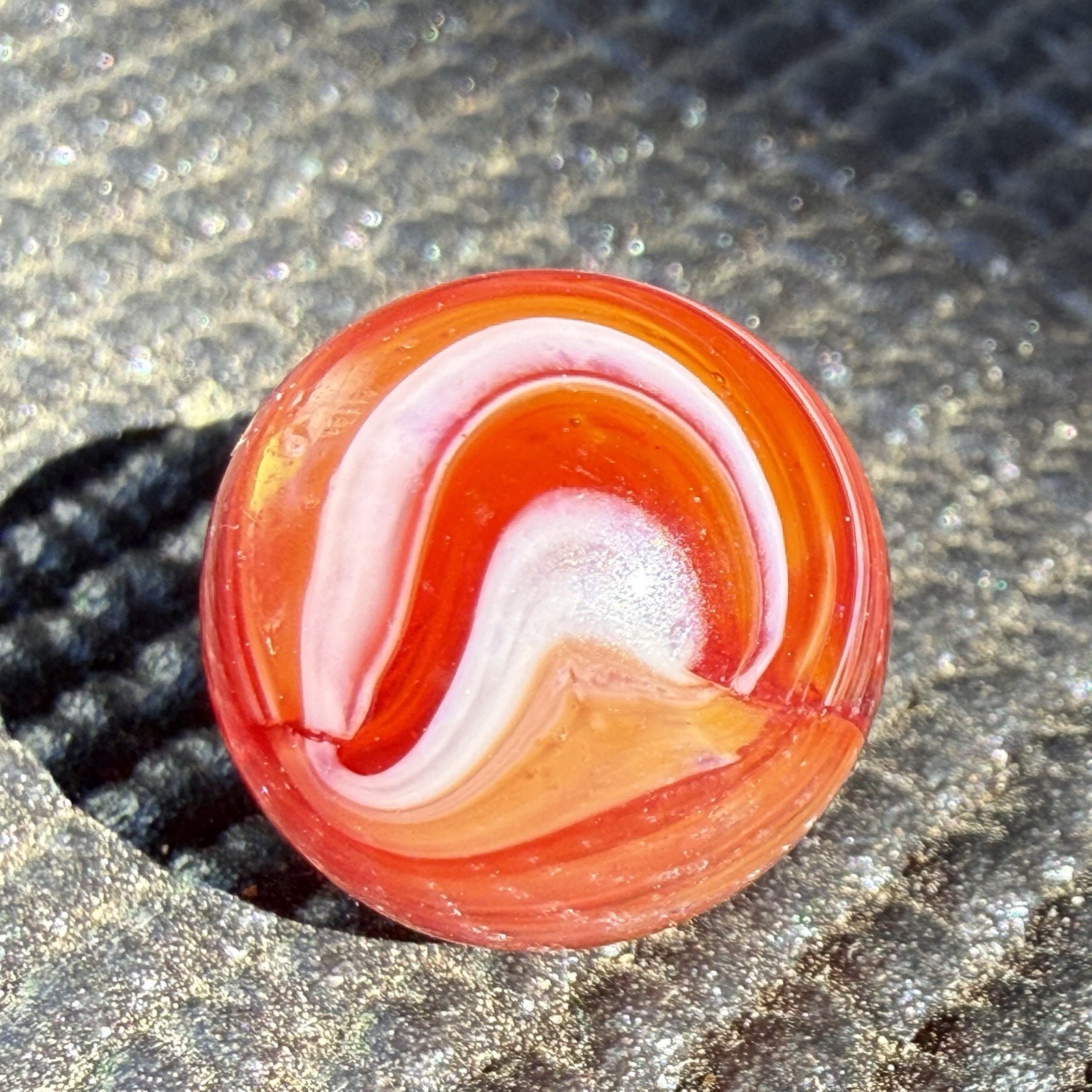 GORGEOUS CAC Christensen Agate Co Red Slag 2 Seam Marble .634” M- Condition