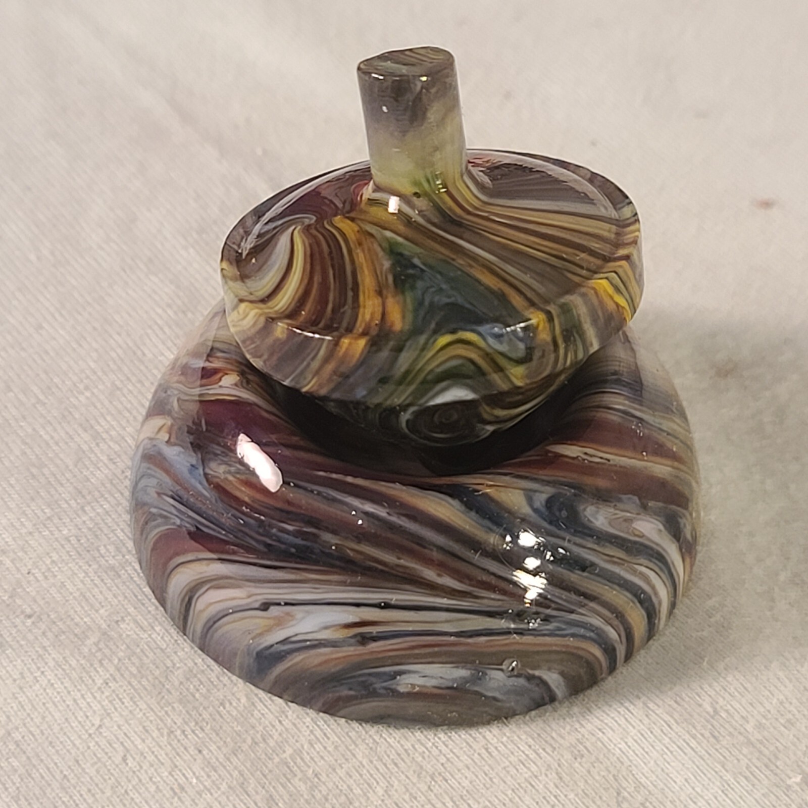 ANDY DAVIS, Glass Art Spinning Top & Base, Joker’s Run (?), #265Q