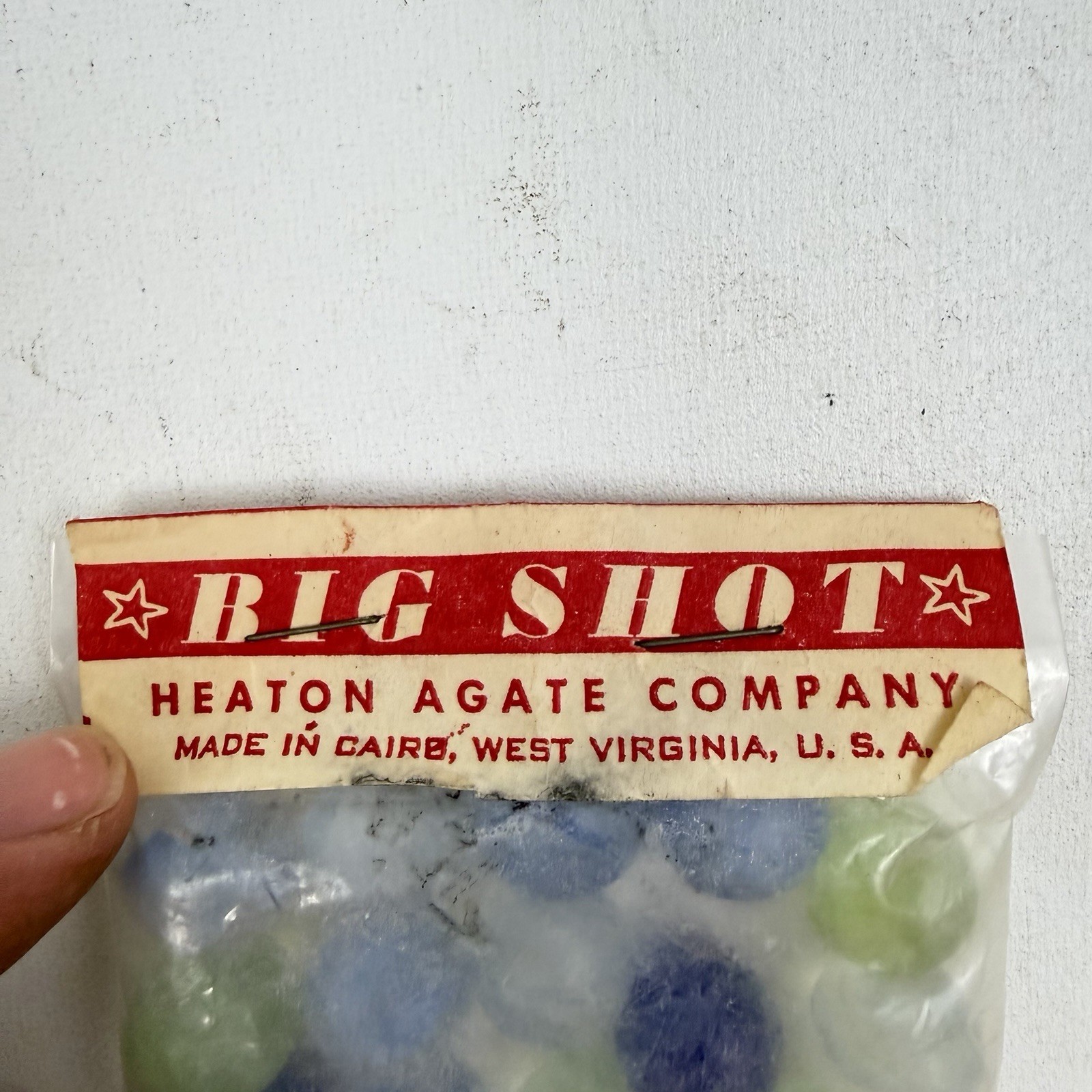 Vintage Big Shot Cat Eyes Marbles 22 ct Count Bag New Sealed NOS Cairo WV