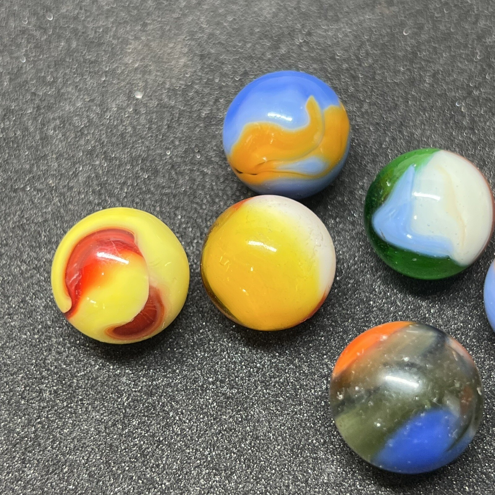 (8 Lot) Old VTG Akro Agate Peltier Glass Swirl Popeye Marble .6 Inches Nice
