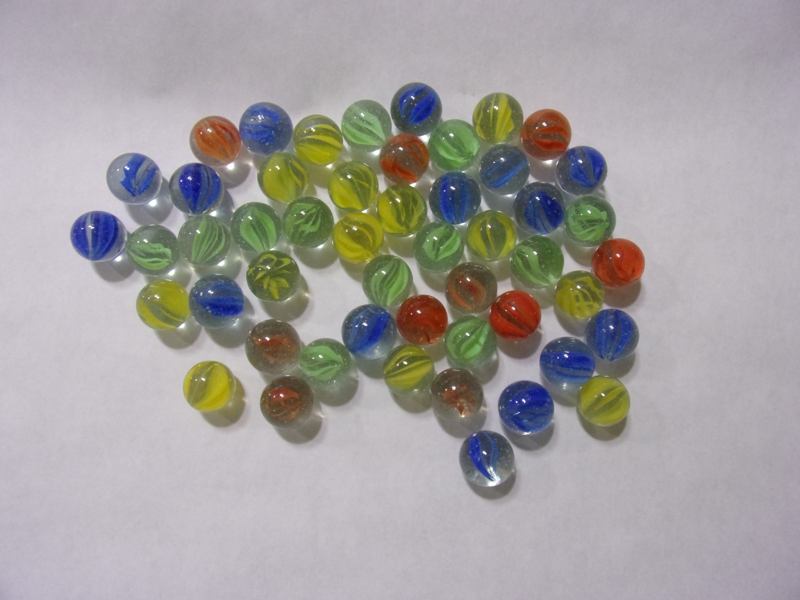 Vintage Lot of 50 Colorful Glass Cat’s Eye Marbles-More Available