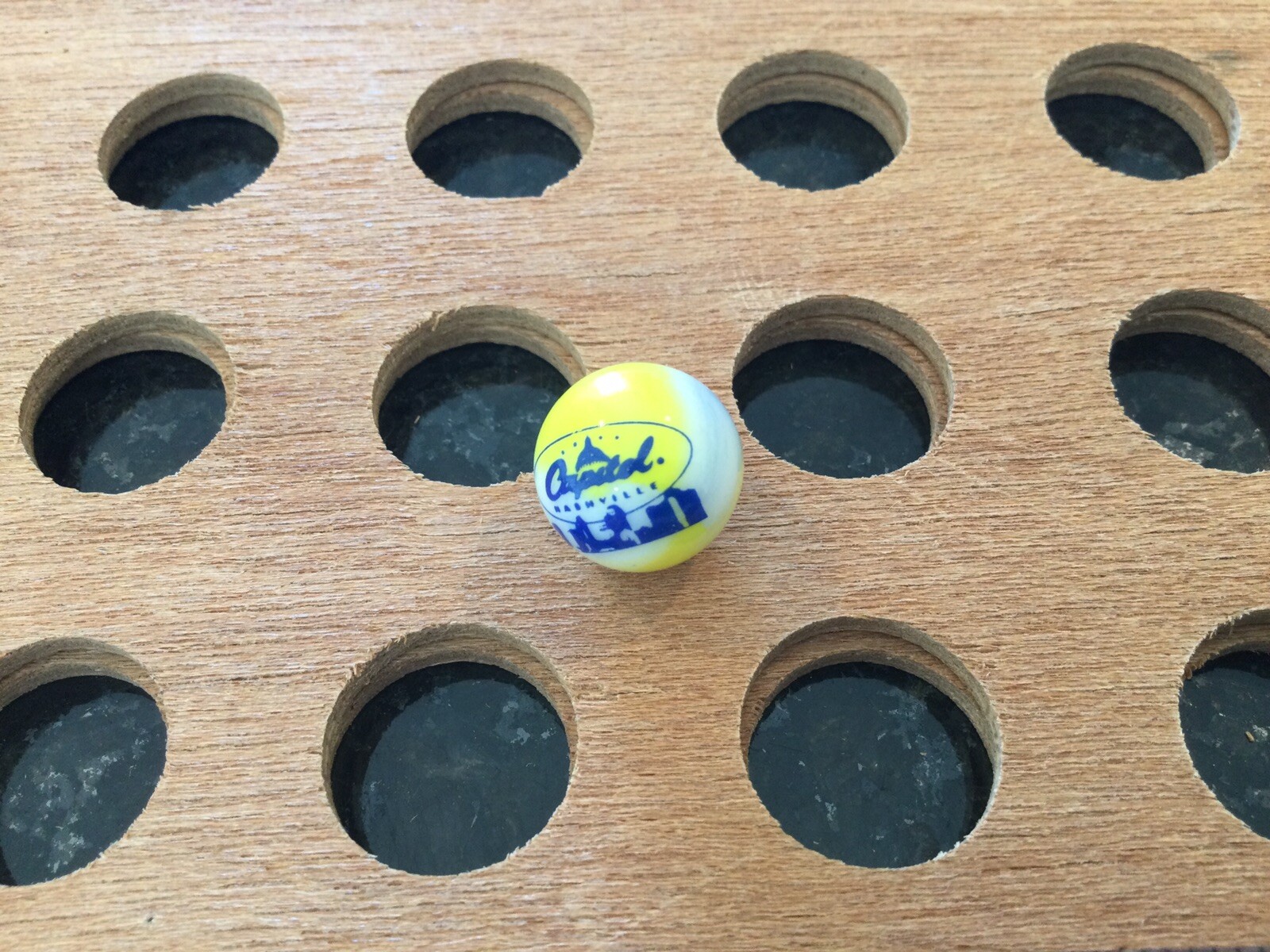 Vintage | “Capital Nashville” | Blue Print on Yellow and White Swirl Marble