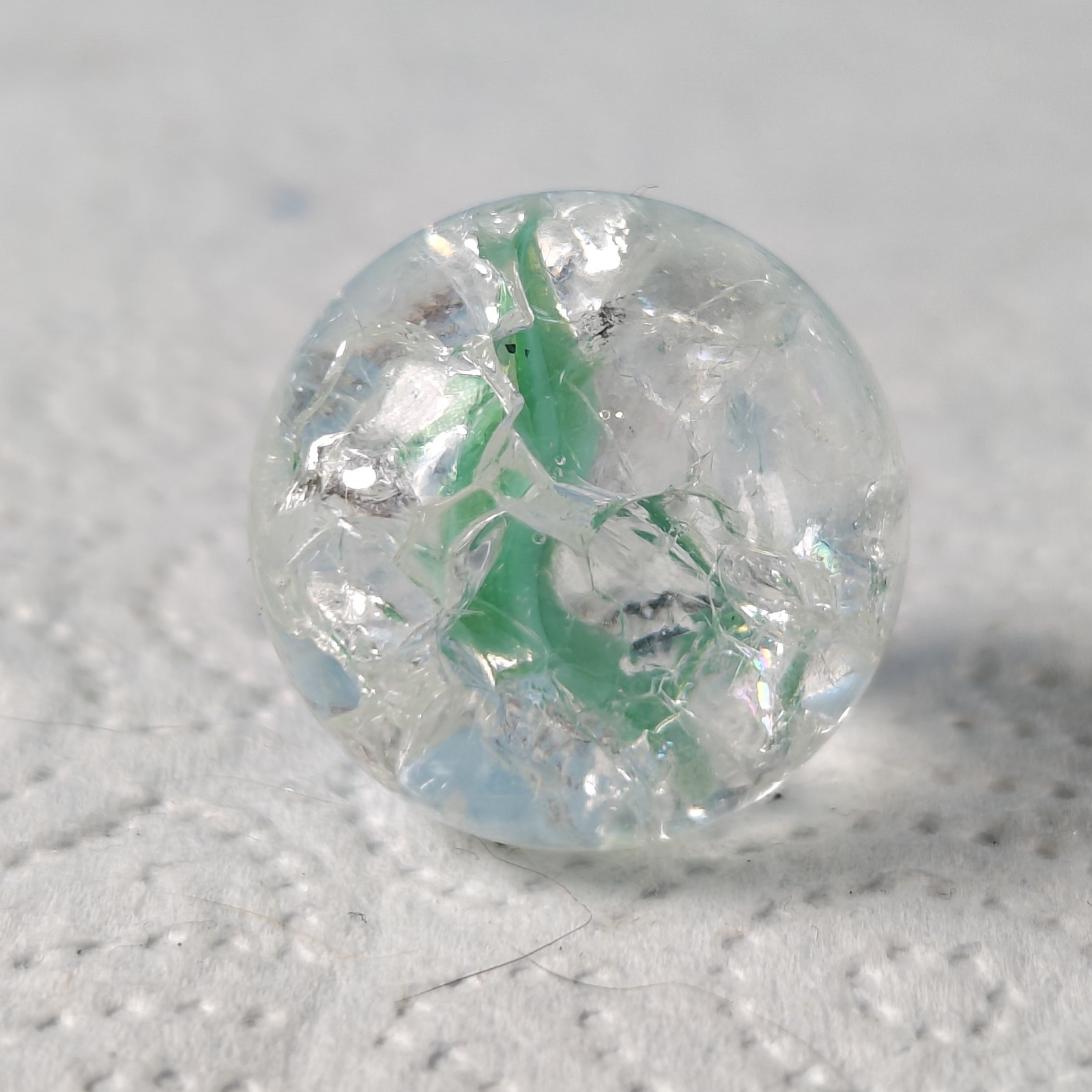 Vintage Marble – Crackle Glass Internal Clear Shooter Large