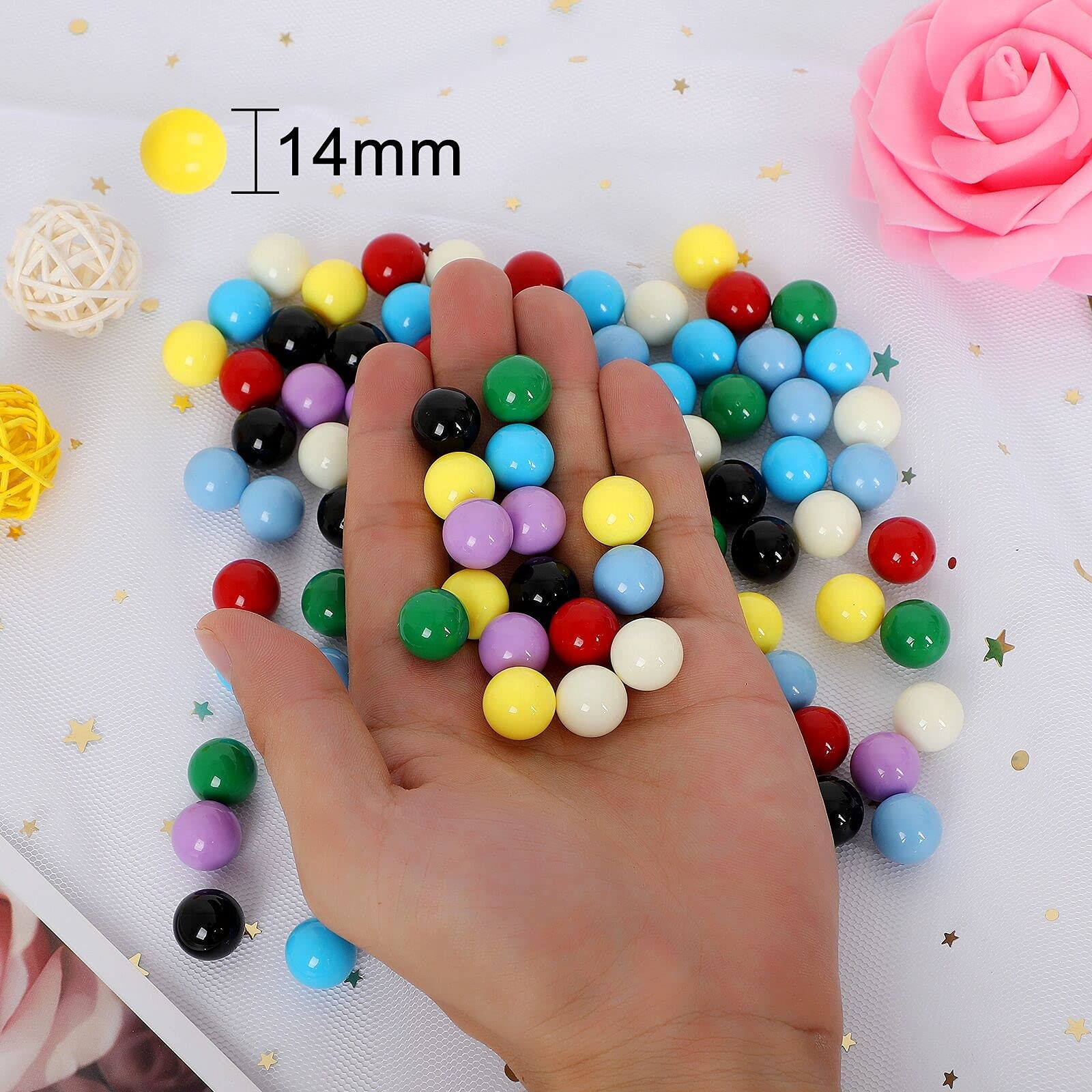 Game Marbles,80pcs Solid Color Game Balls for Chinese Checkers,Aggravation Ga