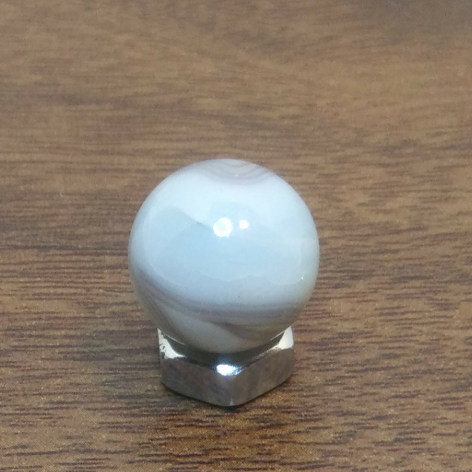 Vintage peltier glass rainbo marble white brown brilliant markings #4