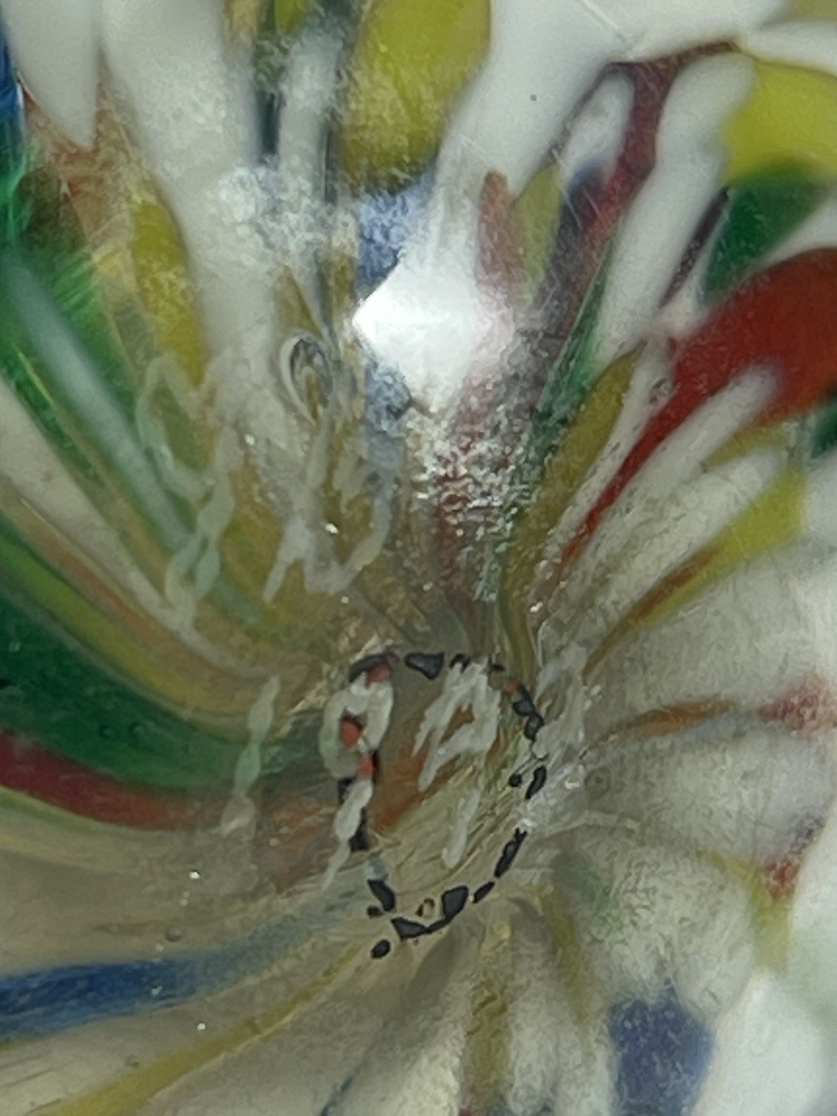 VTG 1993 JIM DAVIS MARBLE SIGNED HANDMADE GLASS ART 1.95″ SPIRAL TWIST FADE AWAY