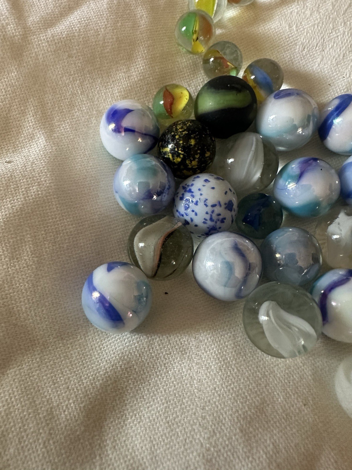 Vintage Various Makers Marbles Glass Swirl Slag Opaque Lot Of 28