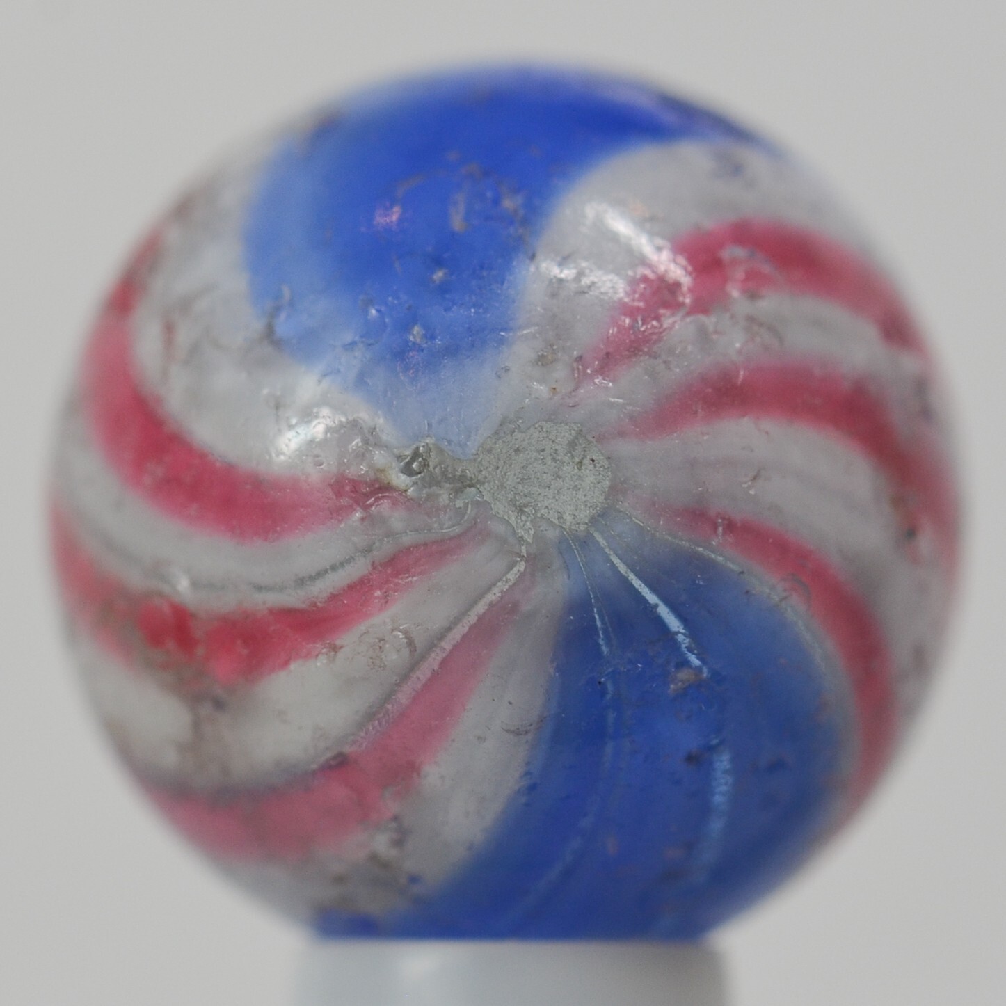 Handmade Peppermint Swirl Marble, 5/8 in, Good+, Germany, 1860-1920, S1431
