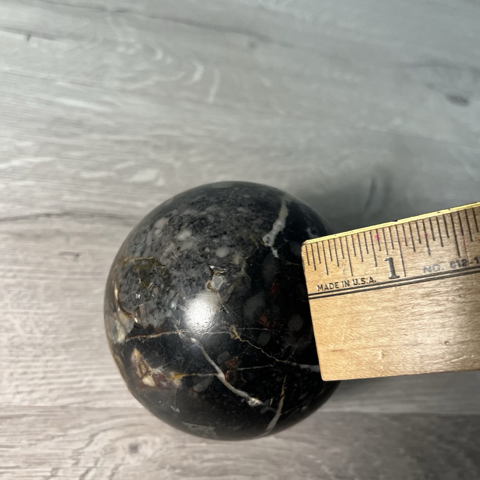 3.4″ Marble Ball Sphere Black, Red, White