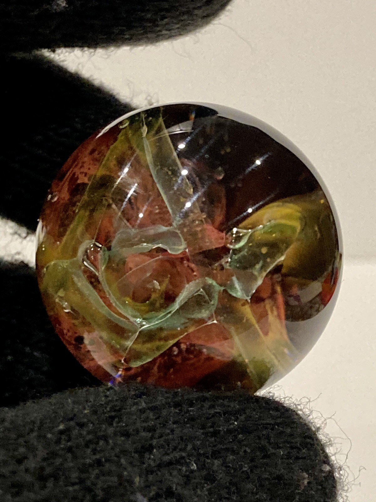Glass Boro Marble Lot Of 2 Freemason Hand Made Art Sculpture Multi Color Design