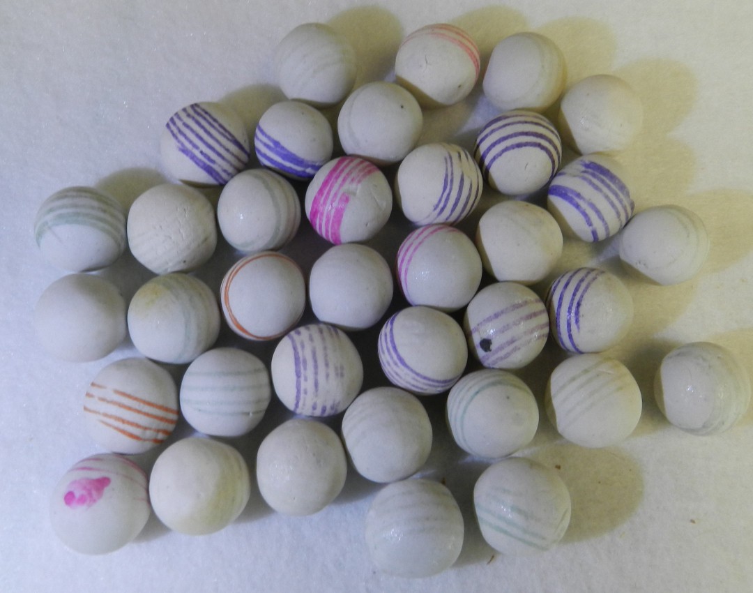 Partial Box of Vintage German Handmade China Marbles