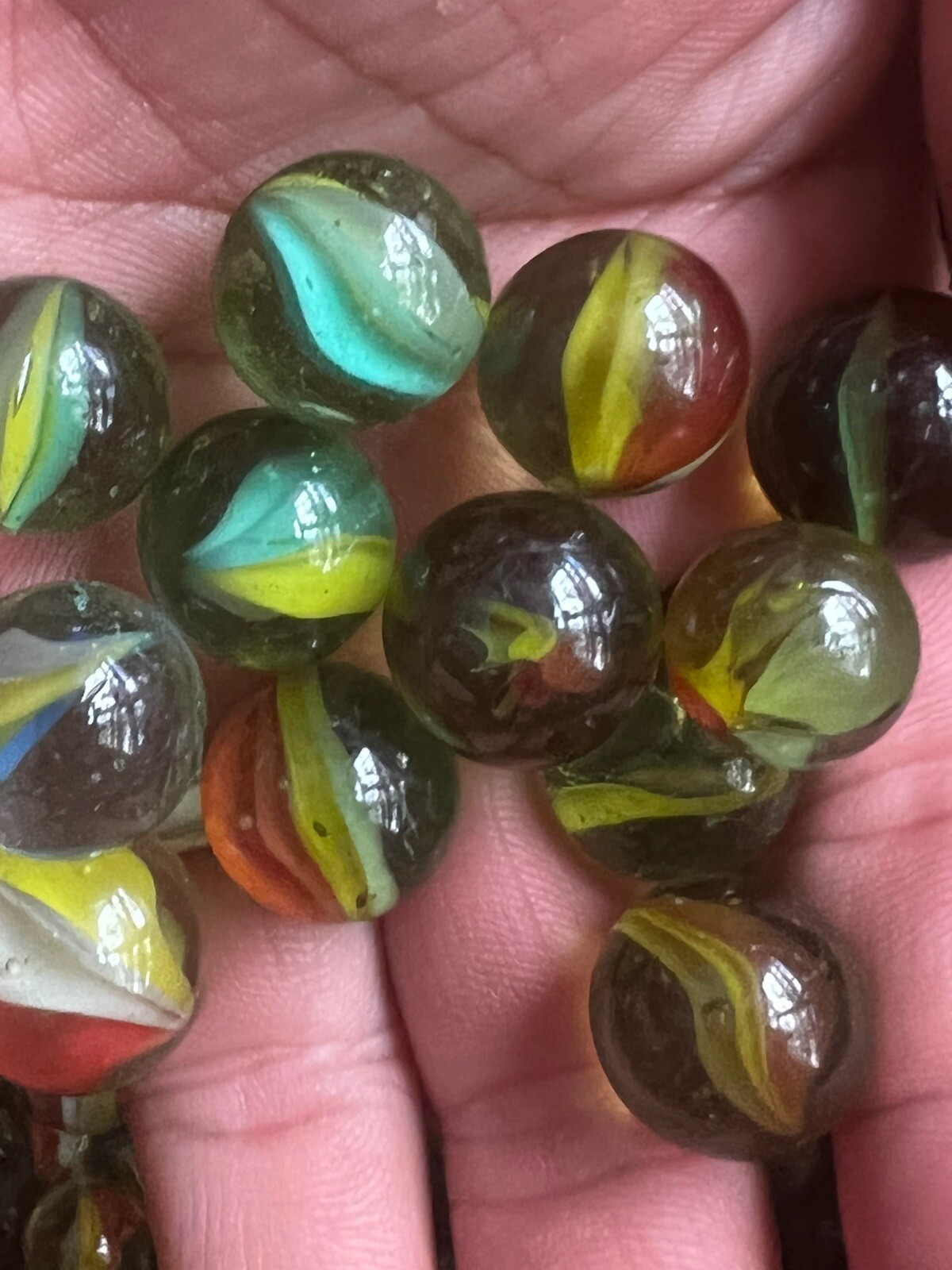 Vintage Colorful Cat’s Eye Marbles Sold in Groups Of 30 marbles.