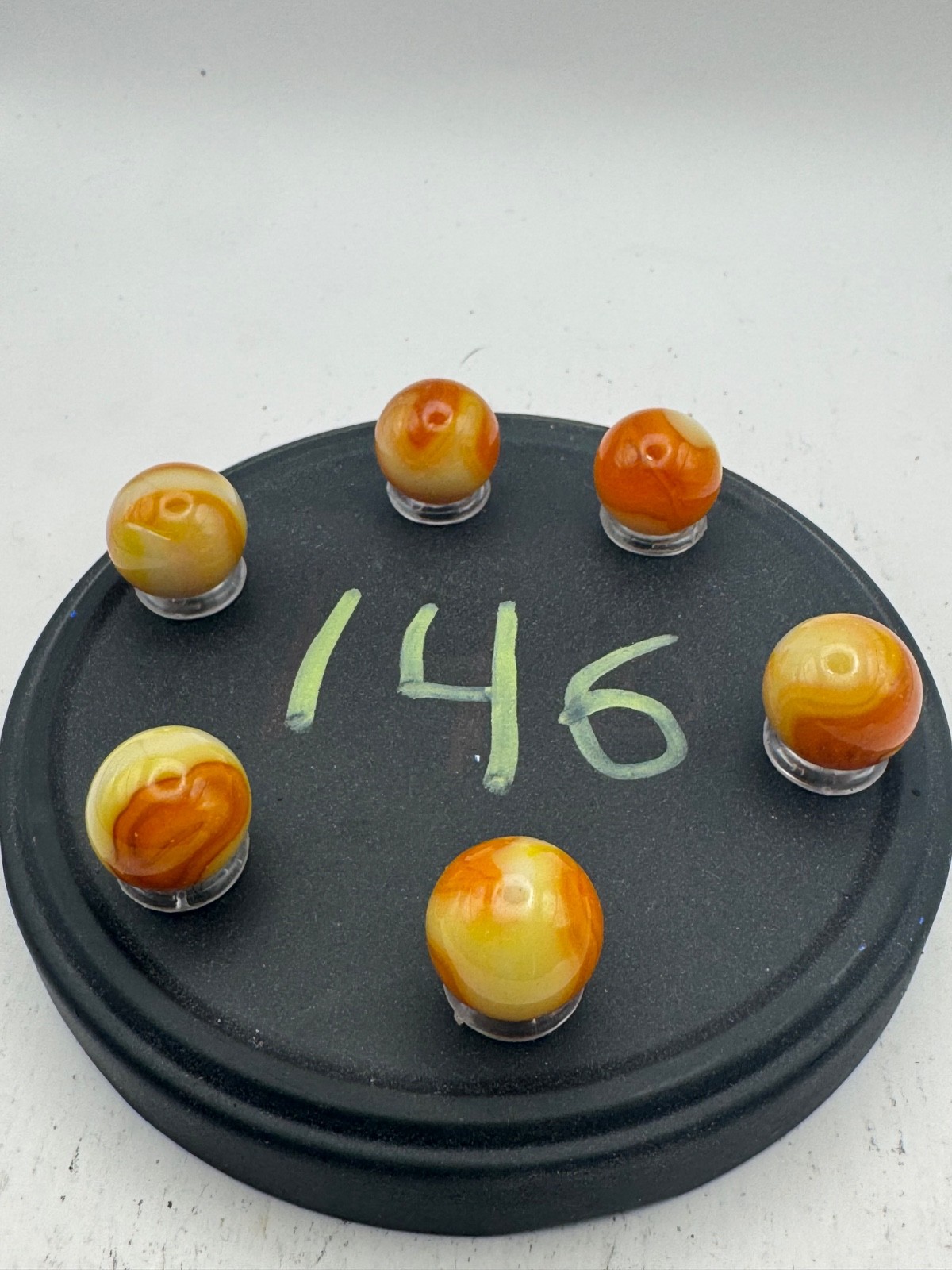 10x 5/8″ Jabo Classics Marbles Lot Orange, Cream UV Reactive