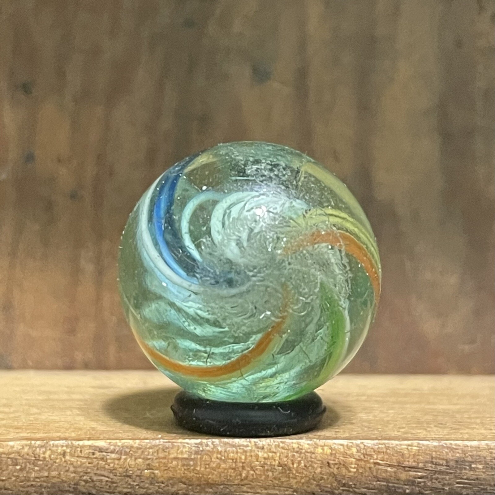 Antique Handmade Latticinio Core Swirl Marble 21/32” Mint(-) | (26)