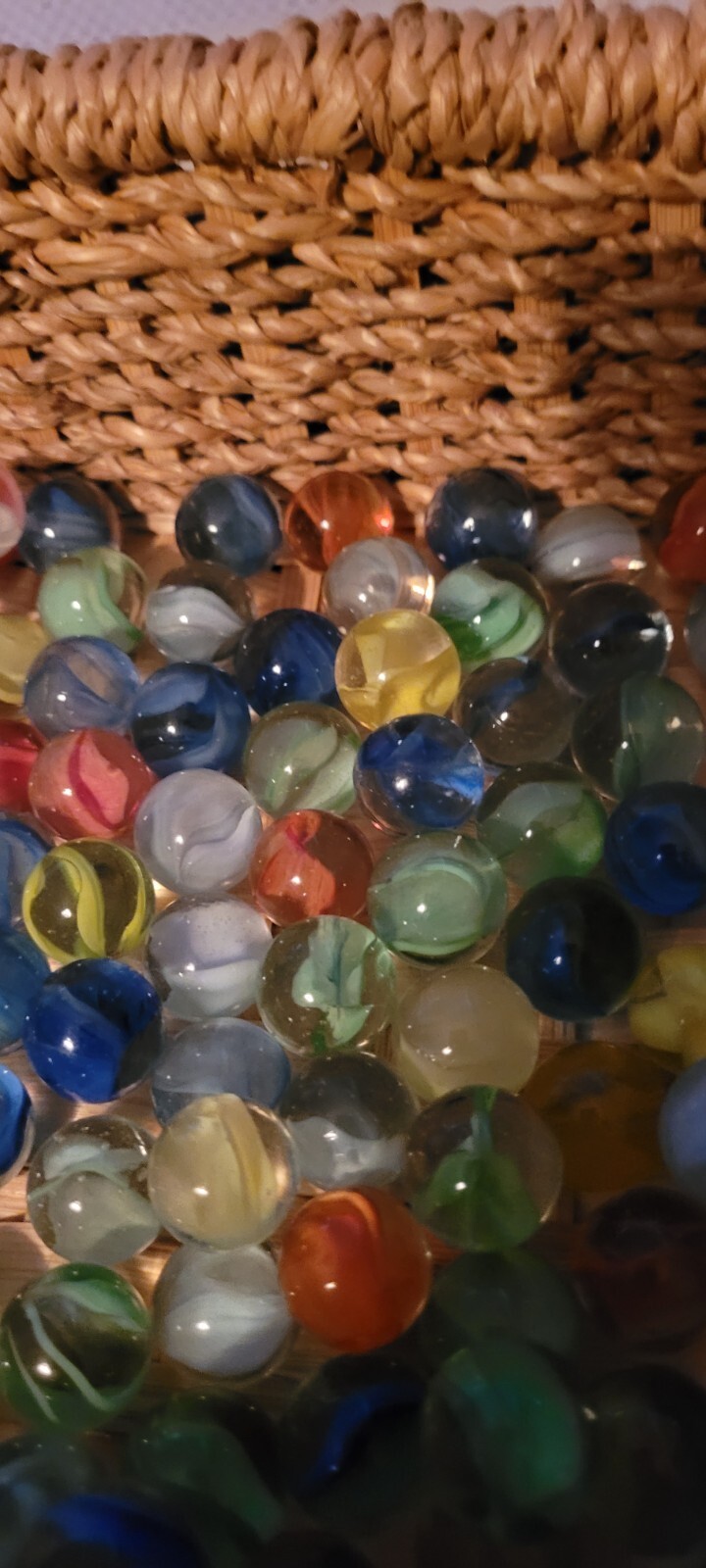 Large Lot of Vintage Marbles Clear with Colorful Insides Light Dark Decorative