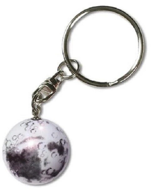 Moon Marble Iridescent Glass Pendant Keychain – 1 Inch (25mm)