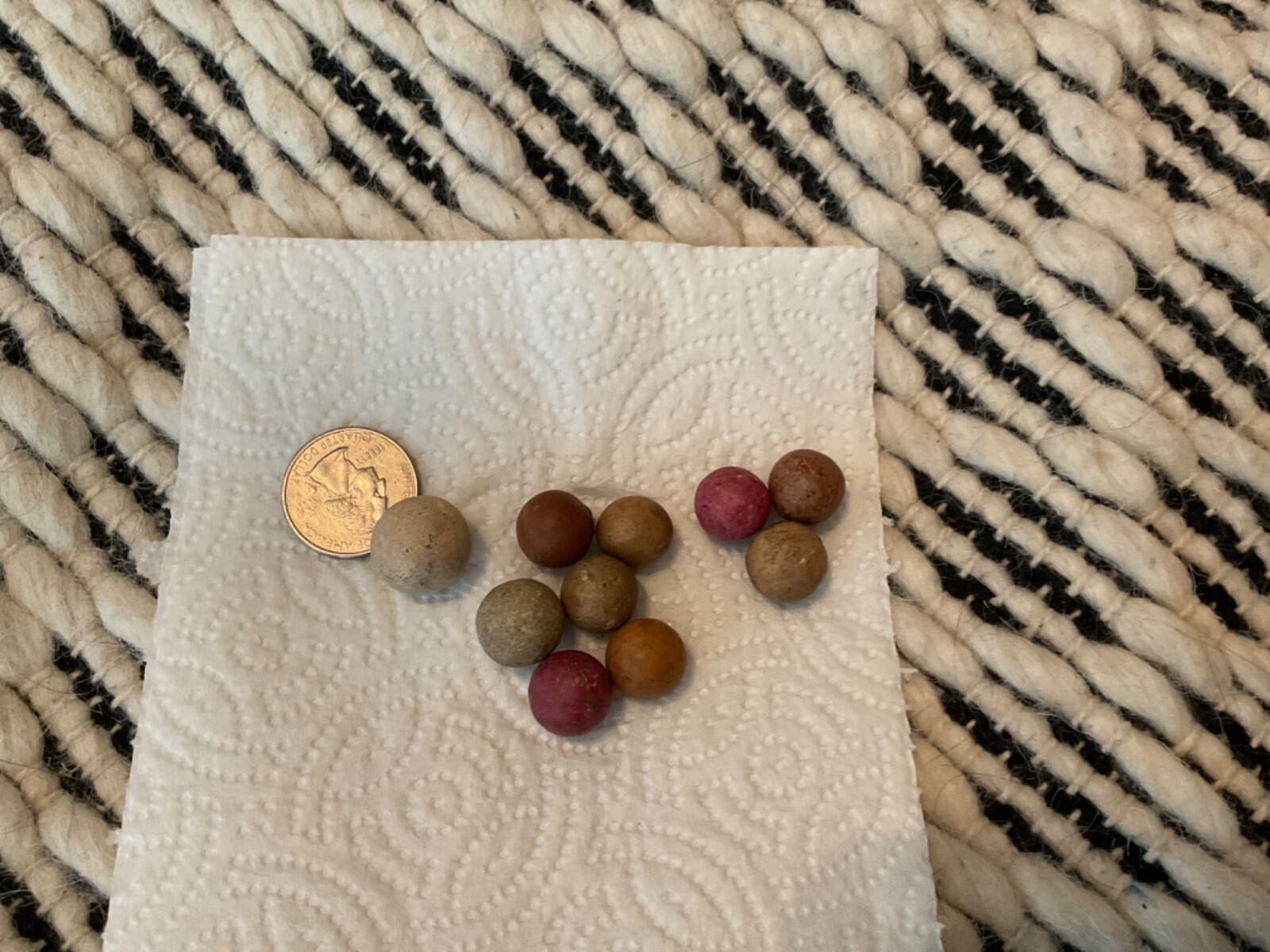 Antique 1800s Civil War era Clay Marbles Lot of 10. Sizes vary.