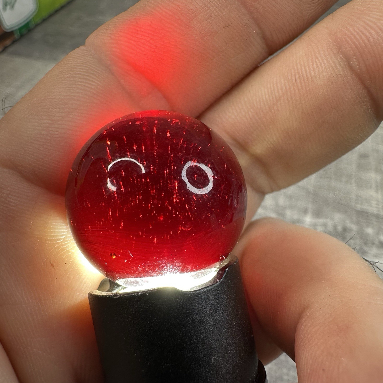 10 Clear Ruby Red Ghostly Cadmium Patch UV Reactive 1″ Larger Shooter Marbles