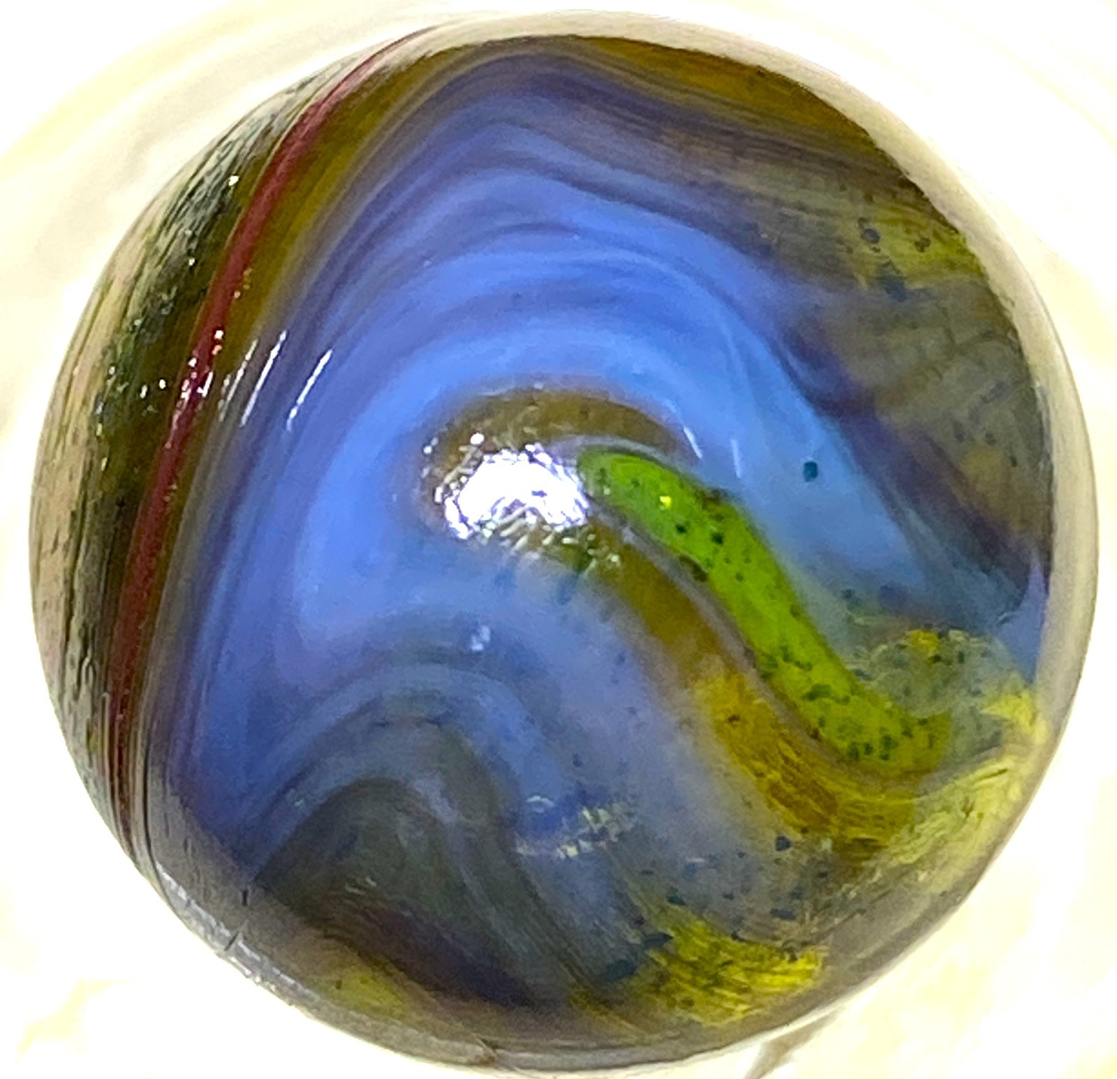 DAS/JABO INTERESTING THIN-LINED RAMSHEAD AVENTURINE SWIRLED SHOOTER .68″ M860