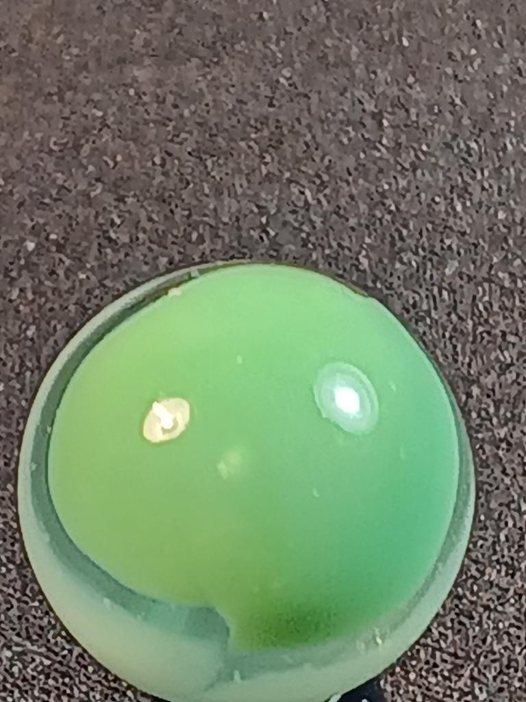 5/8″ Vitro Agate Celadon Patch Wispy White on Clear NM Serious Marble A704