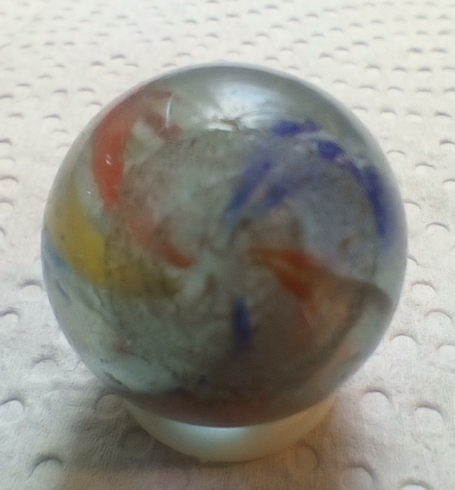 German Handmade Latticinio Core Marble .76″ x .80″ NM+ to MINT