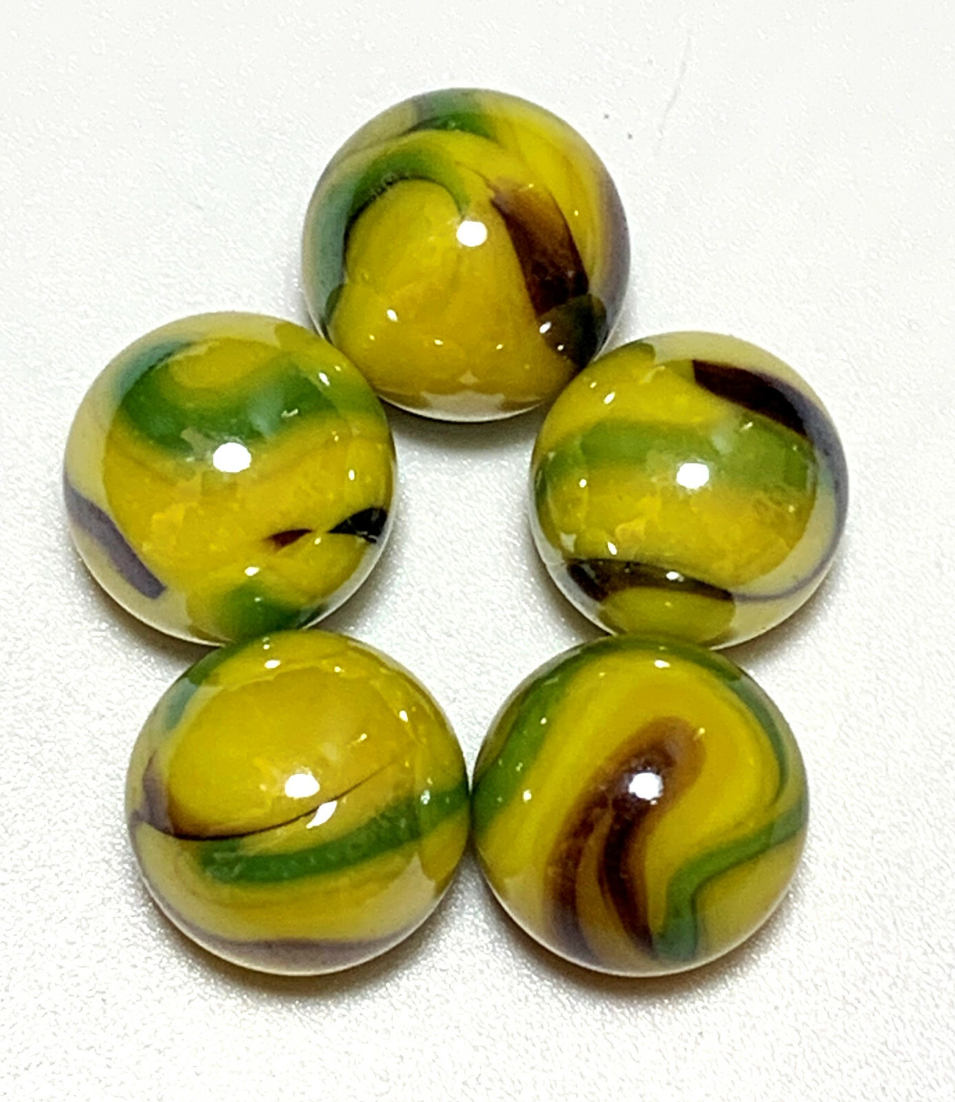 16mm Katydid 5/8th” Glass Marble Players Pack of 5 Vacor 2007-2008 RETIRED!