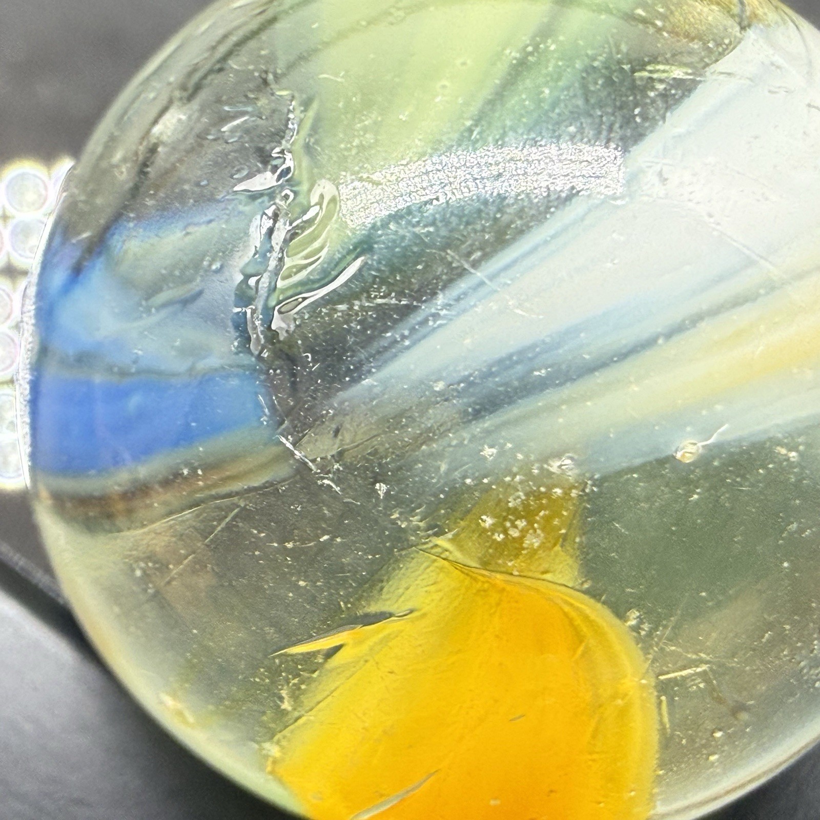 AMAZING Clear Multi Color Caged Cat Eye Shooter .80” NM+ Possibly Vitro