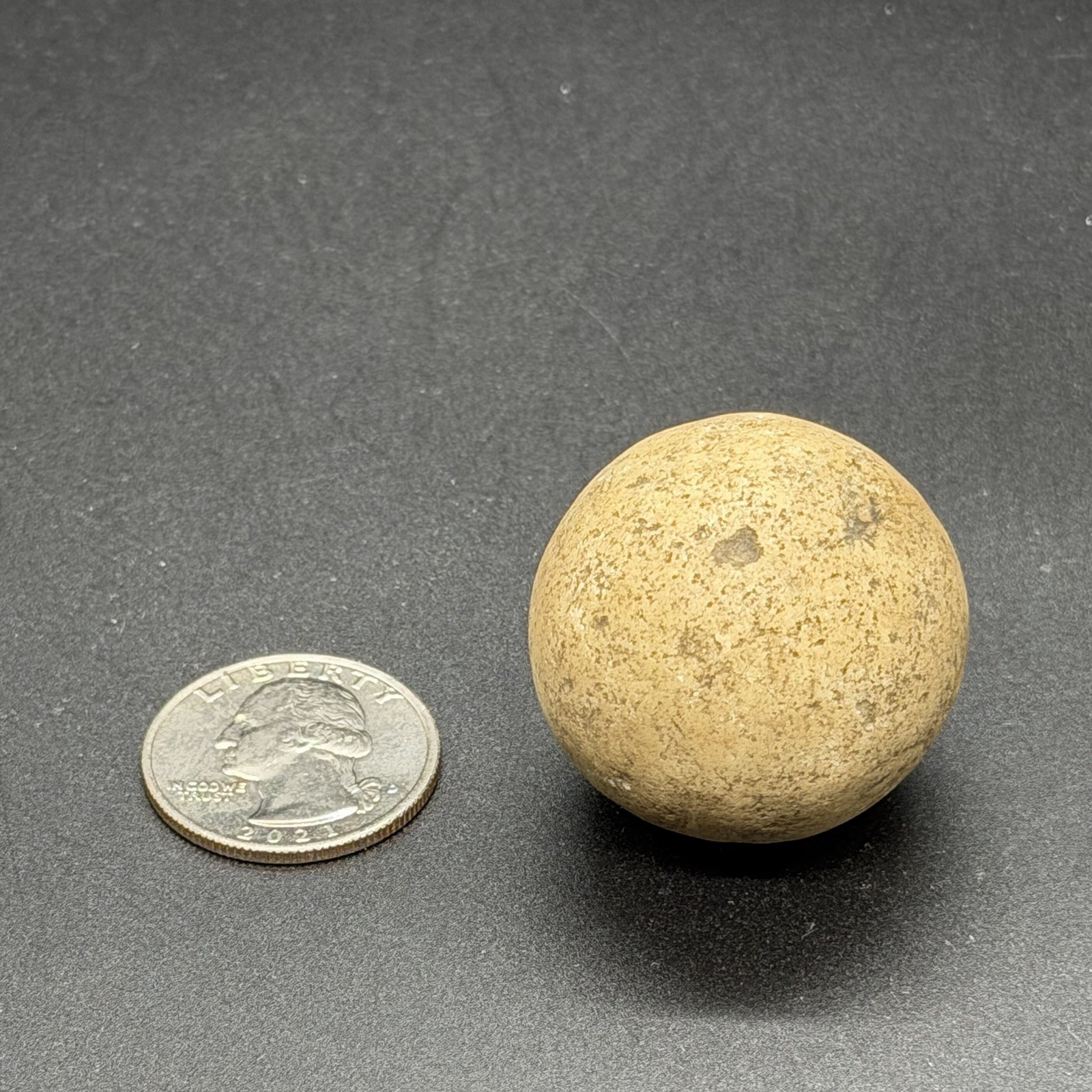 Rustic Clay Boulder Marble 1.25” Vintage Stone Shooter 1.6 oz Collectible