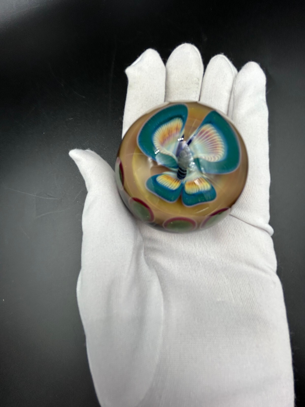 Chris Rice 1-7/8″ Butterfly Art Glass Marble