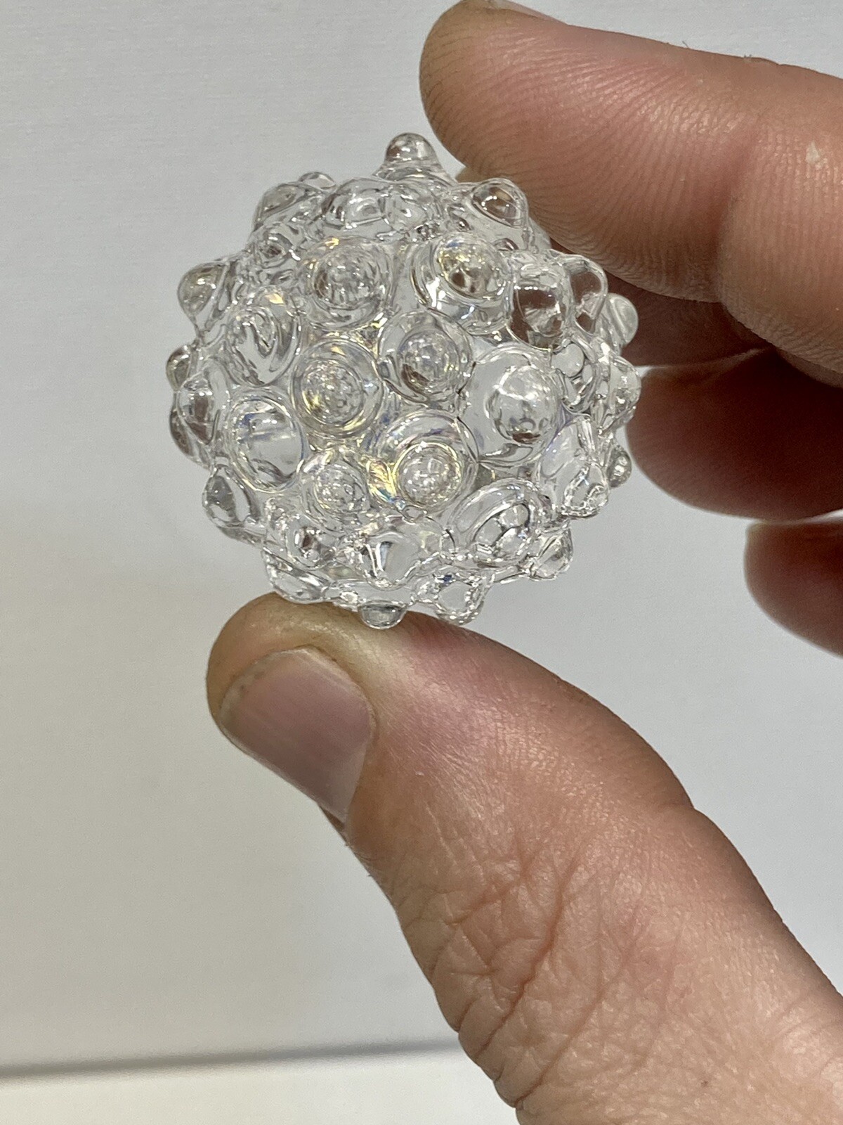 Marble Hand blown boro glass marble Art Blinger Clear Dichro￼ Dot Texture Dichro