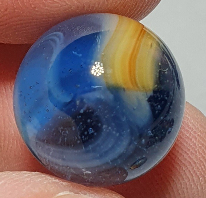 19/32+” Vibrant Japanese Mushroom Patch 1940s Vintage Marbles MINT