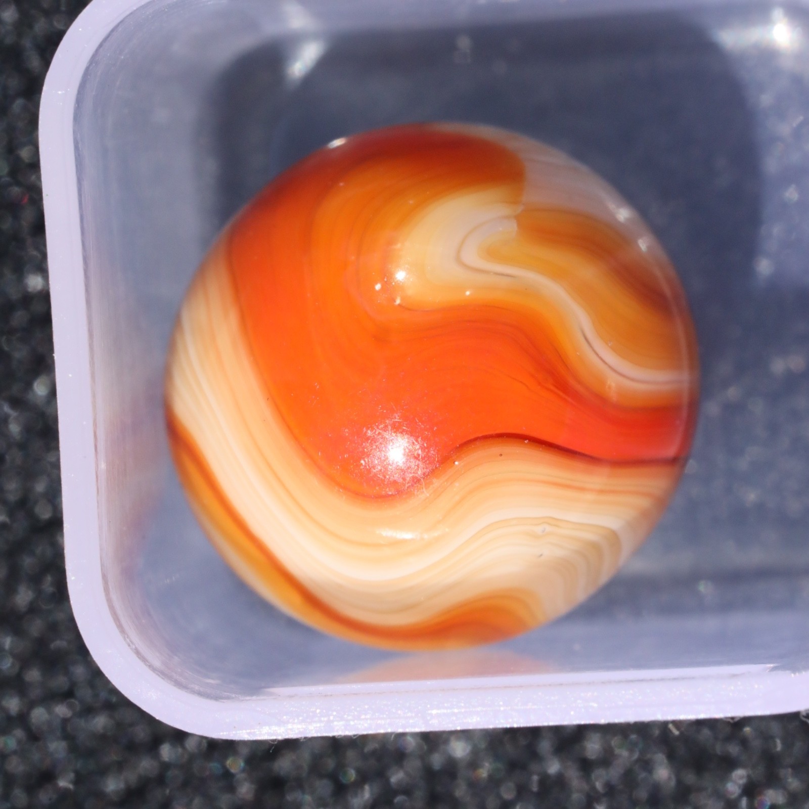 VIBRANT AKRO CORKSCREW MARBLE SPECIAL ORANGE CREAM 5 COLOR .643″ MINT