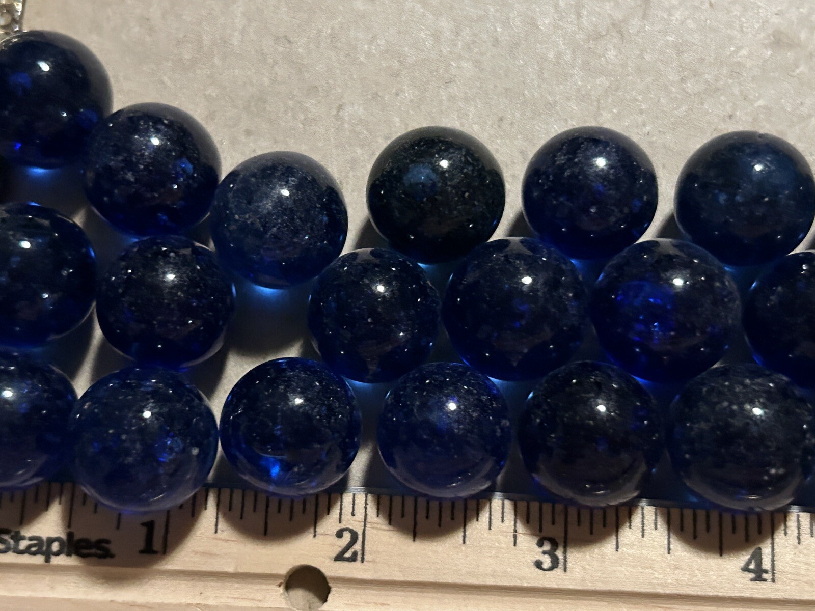 Vintage Marbles Lot Of 25 Dark Blue Glass Lot 333