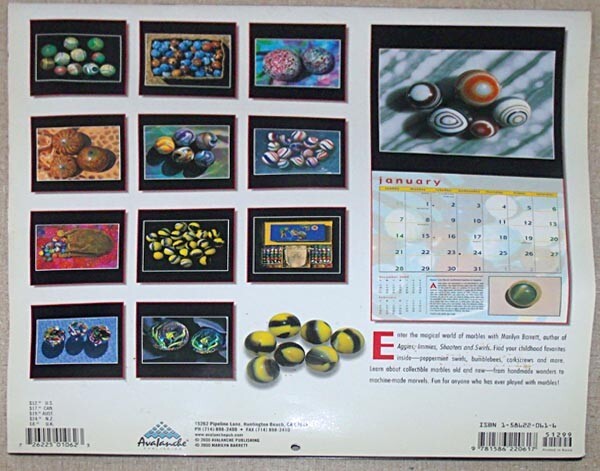 2001 Marbles Calendar by Marilyn Barrett
