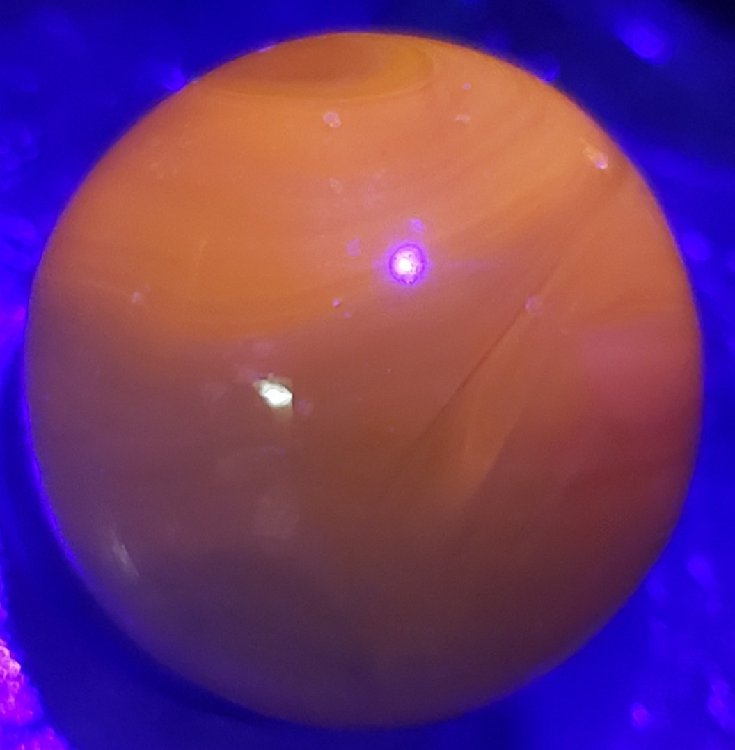 HTF Akro Agate ELECTRIC CADMIUM YELLOW LEMONADE UV MARBLE WET MNT SZ 19/32