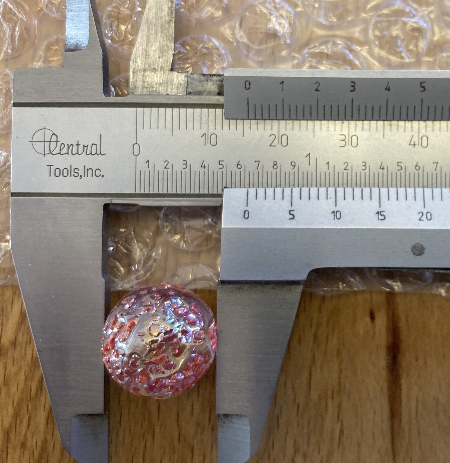 (7) Vacor Red Stardust Glass Speckled Outer Space Mega Marbles 5/8 Inch, New