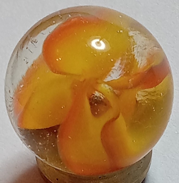 Vintage Vitro Hybrid Full Bloom Cats Eye Marble 5/8″ Neon Snapdragon FABULOUS!