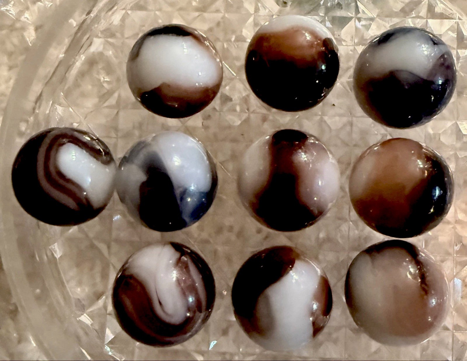12 Lot – Vintage VITRO AGATE SWIRL 62Near-Mint UV REACTIVE