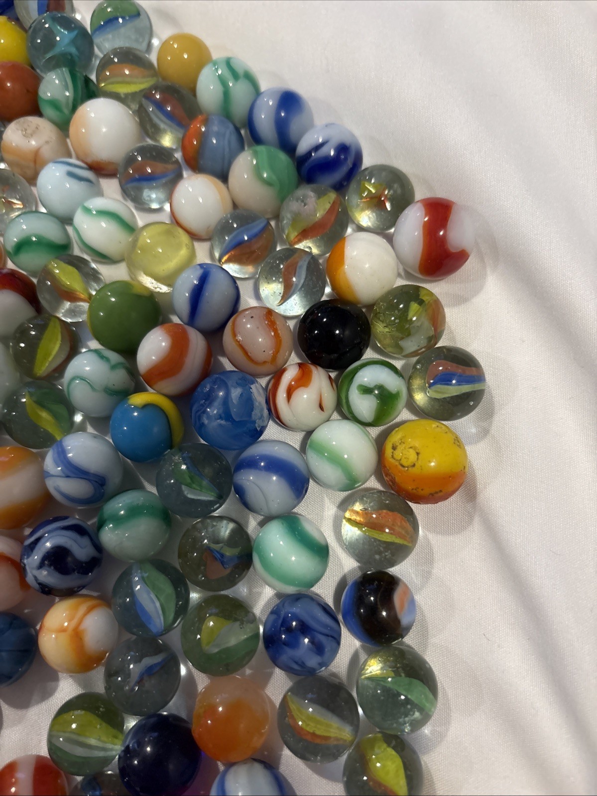 VINTAGE German? Peltier?Akro? Alley Agate? Marbles 150+ With Bag Most 50’s-70’s