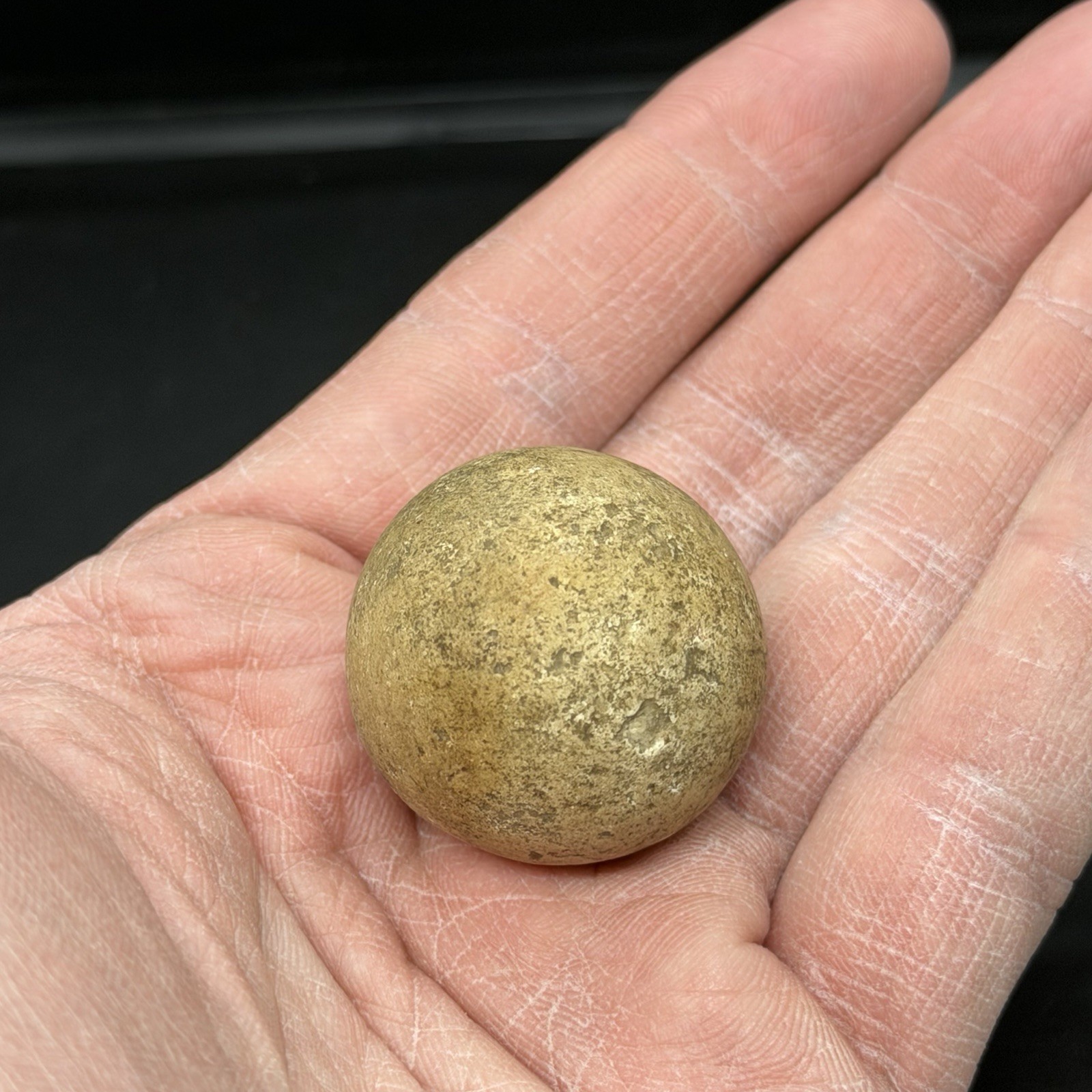 Rustic Clay Boulder Marble 1.25” Vintage Stone Shooter 1.6 oz Collectible
