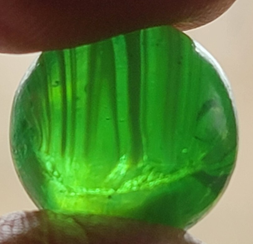 CAC Christensen Striped Transparent Vintage Marble Gumdrop Green Stunner! 9/16