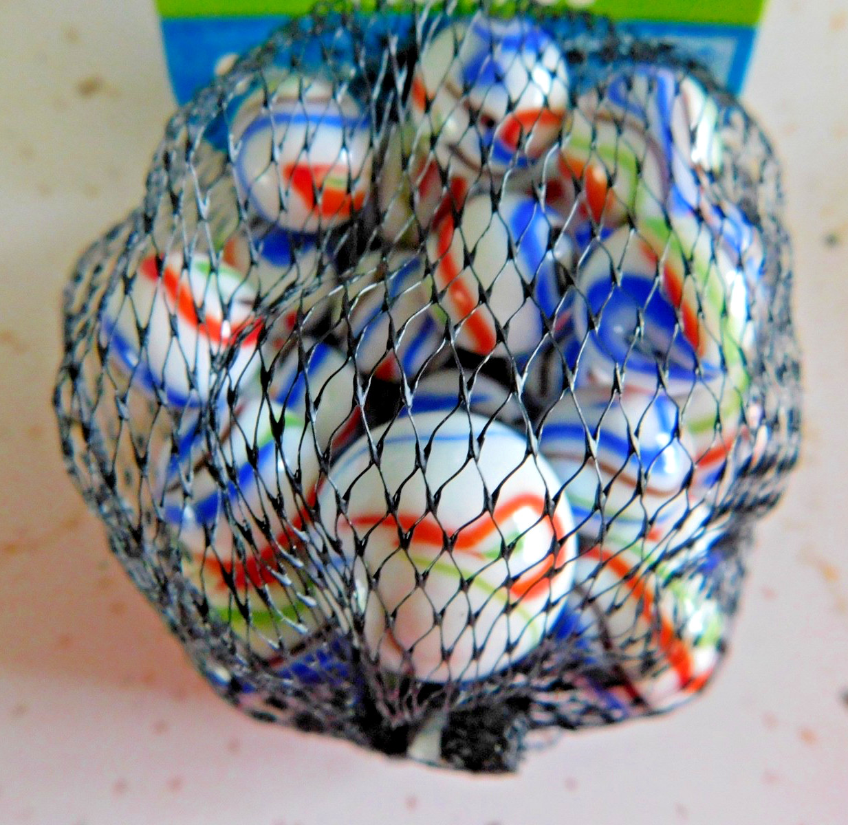 Mega Marble TREE FROG MARBLE NET 24 Player Marbles & 1 Shooter -Picture Header