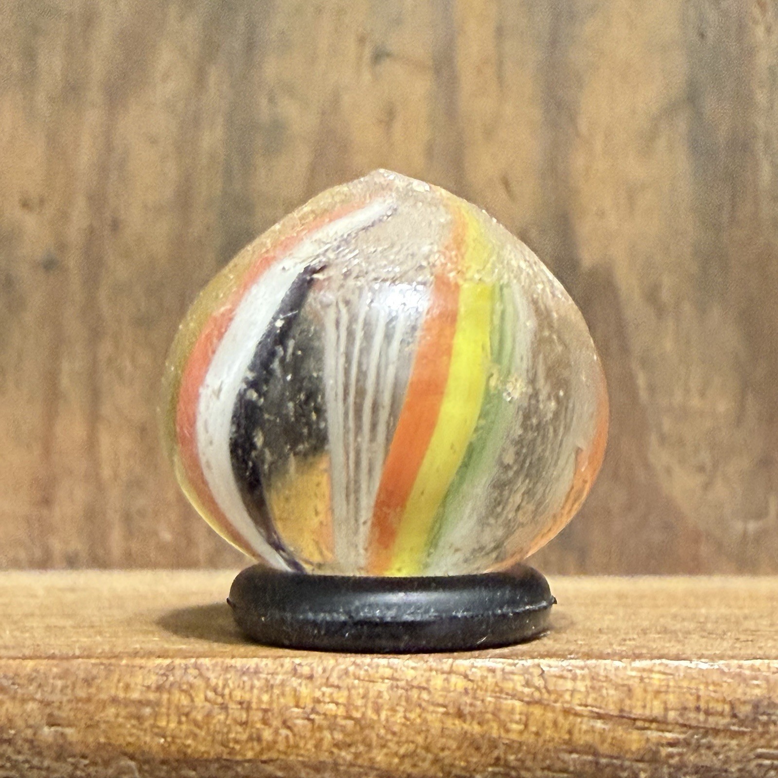 Antique German Handmade Latticinio Core Swirl Marble 17/32” Near Mint(-) | 124