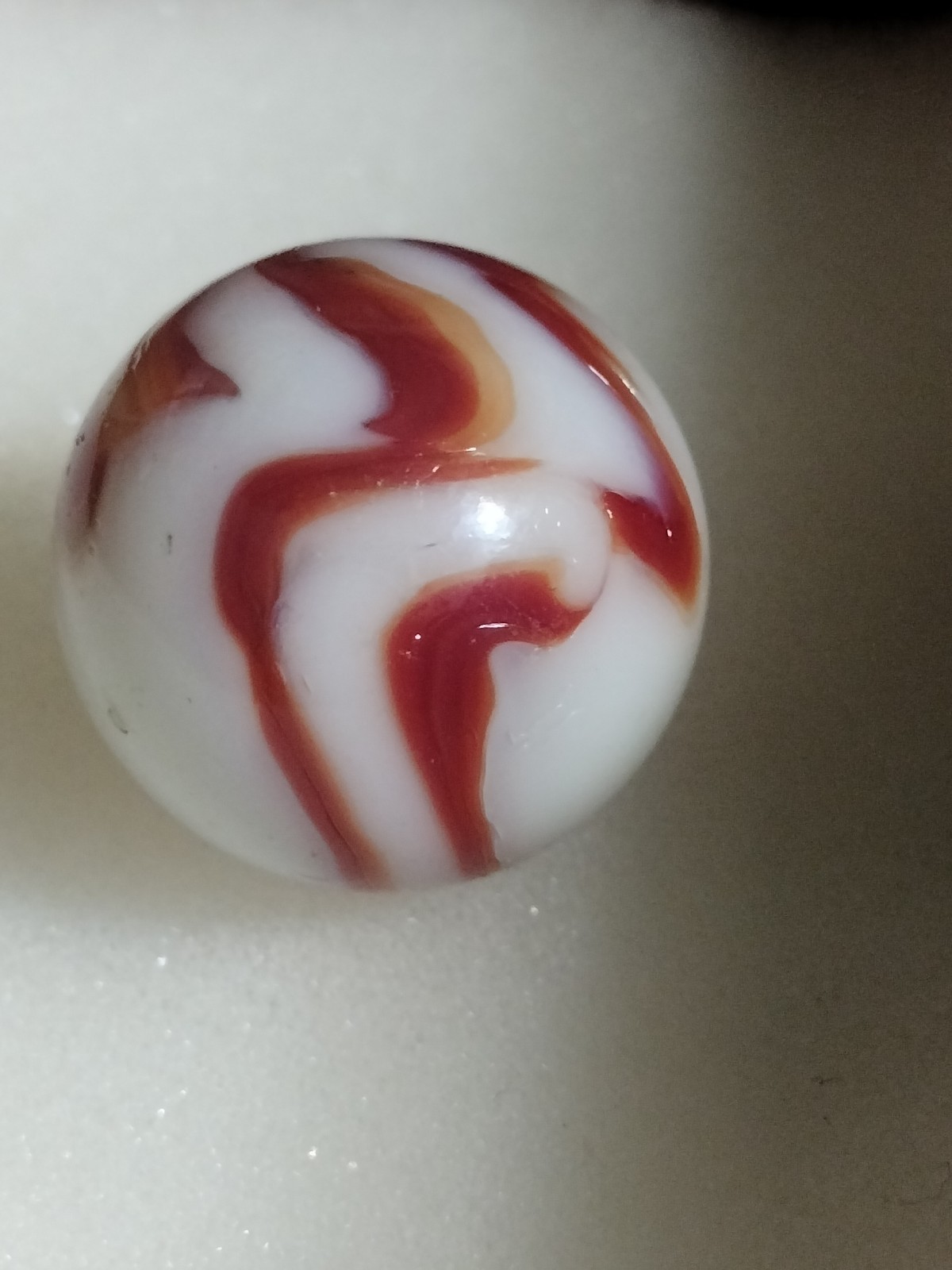 Peltier Red Zebra SHOOTER Marble 13/16 Inches NLR Miller Swirl