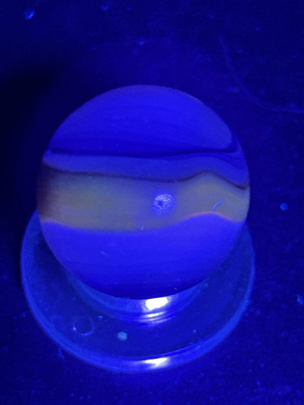 Vintage Akro Popeye Hybrid Marble Red Yellow Blue Gray 0.629 Slight UV