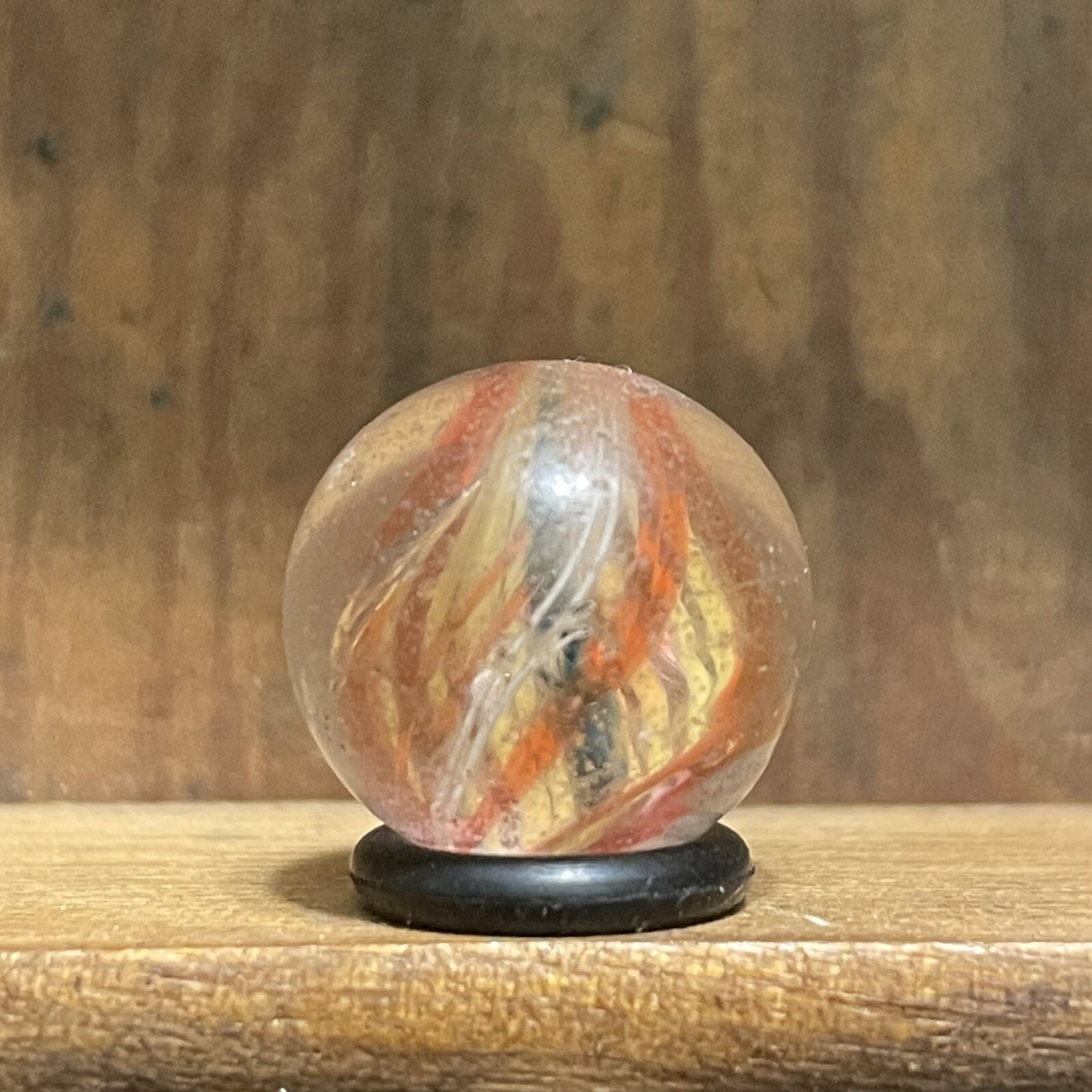 Antique German Handmade Ribbon Core Marble 17/32” Mint(-) | (108)
