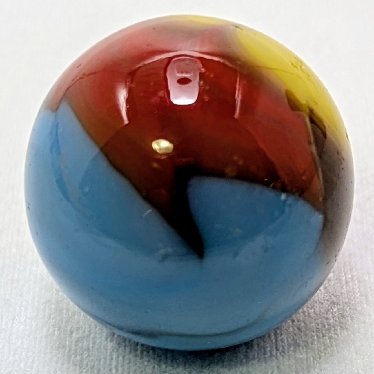 Vintage Vitro Agate Superman Hybrid Marble. 22.86 mm Wet Mint; Oxblood,